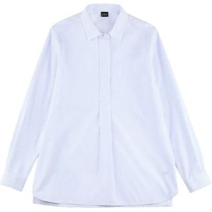 Fay, Dames, Blouses & Shirts, Blauw, Maat: M Katoen,