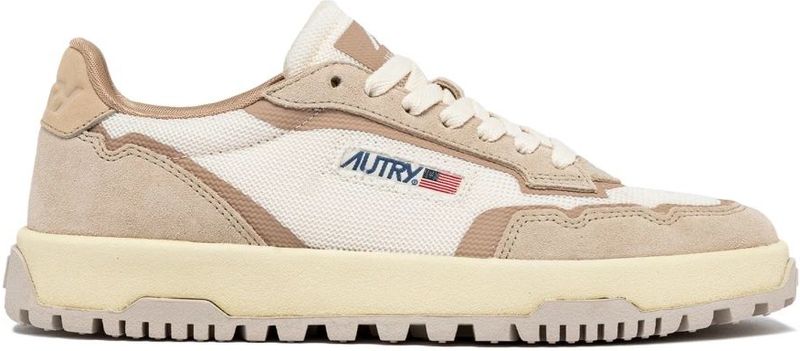 Autry - Veelkleurige Sneakers - Katoen - Witte Veterschoenen