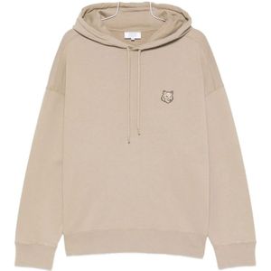 Maison Kitsuné, Heren, Sweatshirts & Hoodies, Beige, Maat: XL Katoen,