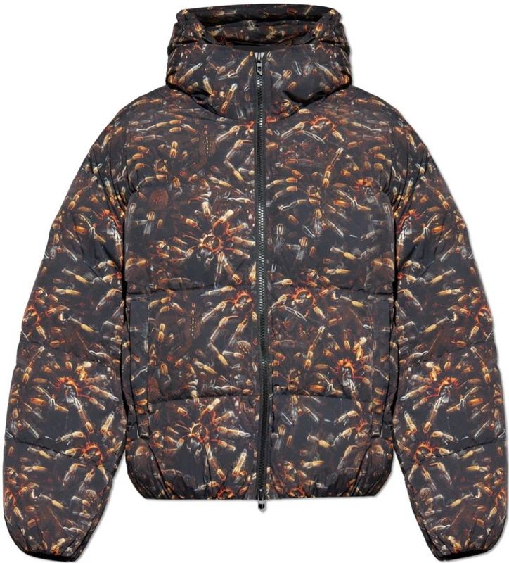 Diesel - W-Spider - Geïsoleerde Jas - Bruin - Luxe en Avant-Gardistisch Design