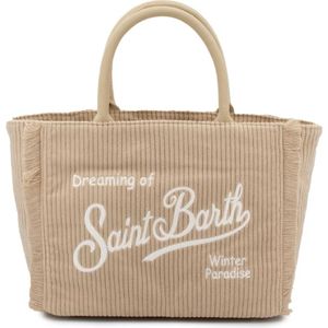 MC2 Saint Barth, Dames, Tassen, Bruin, Maat: ONE Size Corduroy,