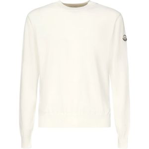 Moncler, Heren, Truien, Wit, Maat: S Katoen,