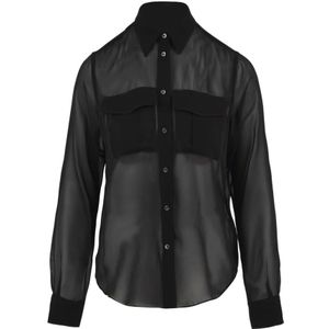 Aspesi, Dames, Blouses & Shirts, Zwart, Maat: M