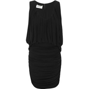 Saint Laurent, Dames, Jurken, Zwart, Maat: M Katoen,