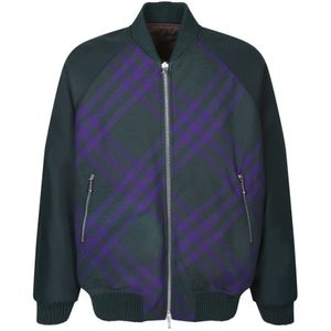 Burberry, Heren, Jassen, Groen, Maat: M Wol,