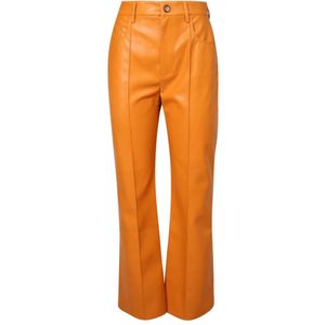 Nanushka, Dames, Broeken, Oranje, Maat: XS Leer,
