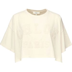 Chloé, Dames, Tops, Wit, Maat: XS Katoen,