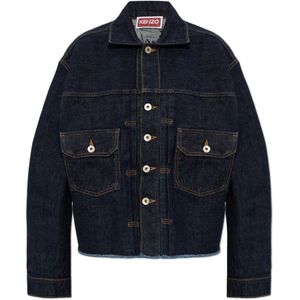 Kenzo, Dames, Jassen, Blauw, Maat: S Denim,