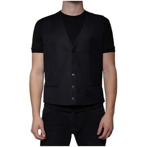 Dolce & Gabbana, Heren, Pakken, Zwart, Maat: 2XL Wol,