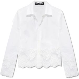 Dolce & Gabbana, Dames, Blouses & Shirts, Wit, Maat: 3XS Katoen,