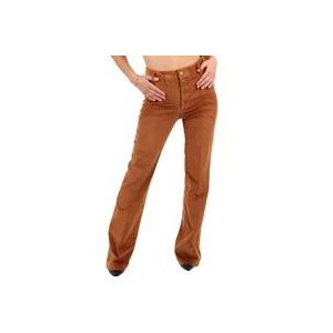 Twinset Bubinga Wood Beige Broek , Brown , Dames , Maat: M