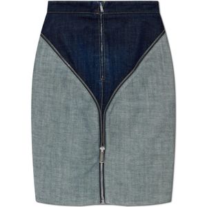 Dsquared2 - Denim Rok - Blauw - Tweekleurig Ontwerp - Centrale Ritssluiting