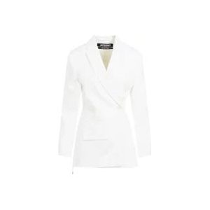 Jacquemus Witte Crossover Stijl Jas , White , Dames , Maat: 2XS