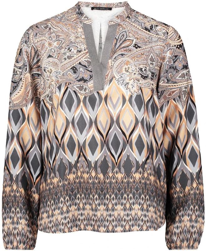 Betty Barclay - Gestreepte Lange Blouse - Grijs - Dames