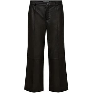 MOS Mosh, Dames, Broeken, Zwart, Maat: M Leer,