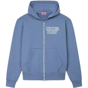 Kenzo, Heren, Sweatshirts & Hoodies, Blauw, Maat: M Katoen,