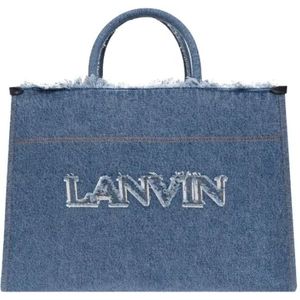 Lanvin Zwarte Sequin Tote Tas , Blue , Dames , Maat: ONE Size