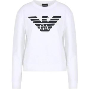 Emporio Armani, Dames, Sweatshirts & Hoodies, Wit, Maat: M