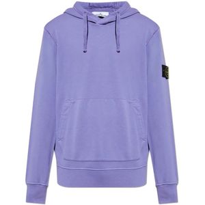 Stone Island, Heren, Sweatshirts & Hoodies, Paars, Maat: 2XL Katoen,