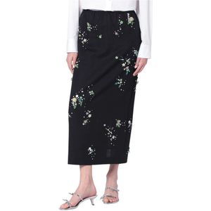 Bernadette, Dames, Rokken, Zwart, Maat: S Linnen,