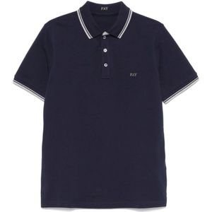 Fay, Heren, Tops, Blauw, Maat: L Katoen,