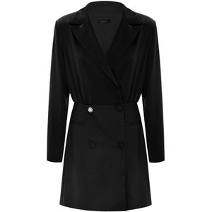 Kocca, Dames, Jurken, Zwart, Maat: M Leer,