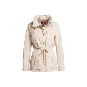 Parajumpers Beige Field Jacket met trekkoord in taille , Beige , Dames , Maat: XS