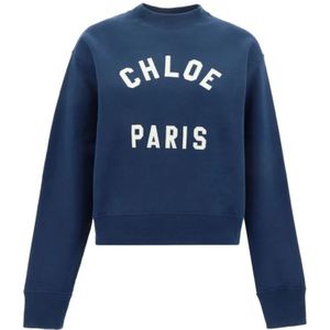 Chloé - Felpe - Sweatshirt - Blauw - Dames - 100% Katoen
