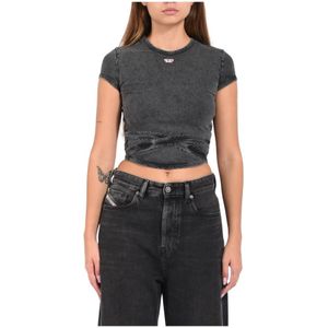 Diesel, Dames, Tops, Grijs, Maat: S Katoen,