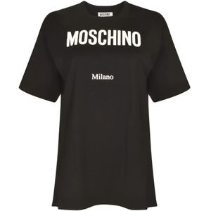 Moschino, Dames, Tops, Zwart, Maat: S