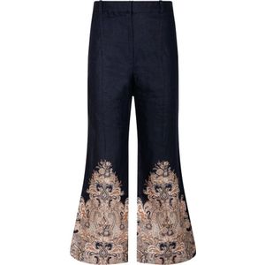 Zimmermann, Dames, Broeken, Blauw, Maat: XS Linnen,