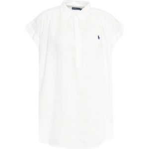 Polo Ralph Lauren, Dames, Blouses & Shirts, Wit, Maat: S Linnen,