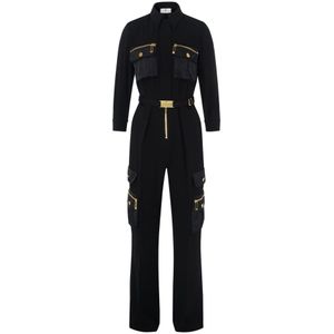Elisabetta Franchi, Dames, Jumpsuits & Playsuits, Zwart, Maat: S