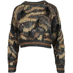 Brunello Cucinelli, Dames, Truien, Veelkleurig, Maat: M Zijde,