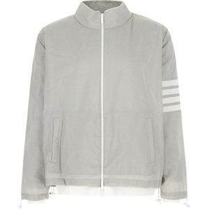 Thom Browne, Heren, Jassen, Grijs, Maat: 2XL Katoen,