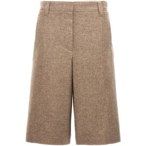 Brunello Cucinelli, Dames, Korte broeken, Beige, Maat: S