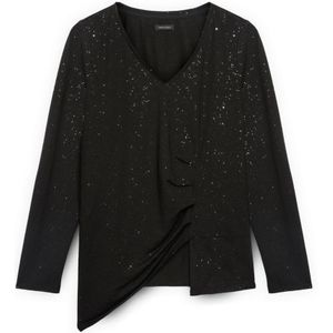 Fiorella Rubino, Dames, Blouses & Shirts, Zwart, Maat: XS Viscose,