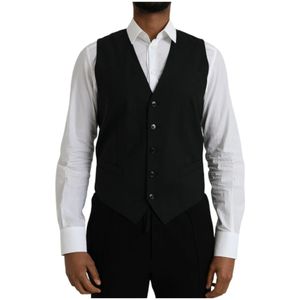 Dolce & Gabbana, Heren, Pakken, Zwart, Maat: M Wol,