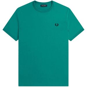 Fred Perry, Heren, Tops, Groen, Maat: L Katoen,