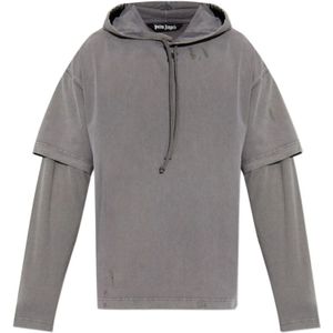 Palm Angels, Heren, Sweatshirts & Hoodies, Grijs, Maat: XL