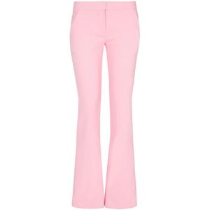 Balmain Crepe Flared Broek , Pink , Dames , Maat: S