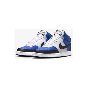 Nike Court Vision Mid Sneakers Blauw/Zwart/Wit , Blue , Heren , Maat: 42 1/2 EU