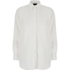 Plain, Dames, Blouses & Shirts, Wit, Maat: M Linnen,