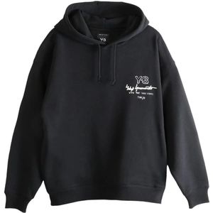 Y-3, Heren, Sweatshirts & Hoodies, Zwart, Maat: XL Katoen,