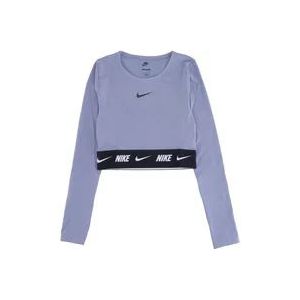 Nike Sportswear Crop Tape Longsleeve Top , Purple , Dames , Maat: M