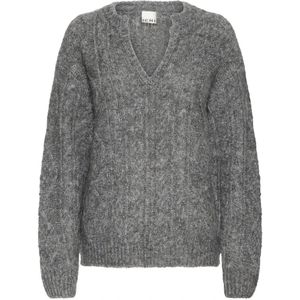 Ichi, Dames, Truien, Grijs, Maat: L Leer,