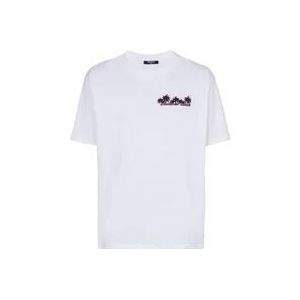 Balmain Palmboomprint T-shirt , White , Heren , Maat: L