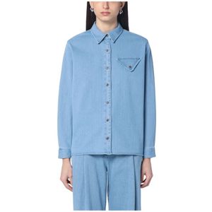 The Garment, Dames, Blouses & Shirts, Blauw, Maat: XS Denim,