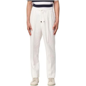 Brunello Cucinelli, Heren, Broeken, Wit, Maat: L Leer,