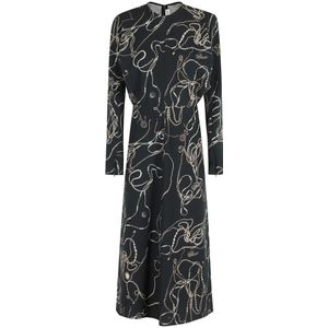 Victoria Beckham, Dames, Jurken, Zwart, Maat: M Leer,